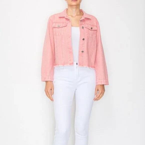 new ORIGMAI embellished jean denim jacket (4-colors) SM-2X classic rhinestones - Picture 10 of 16